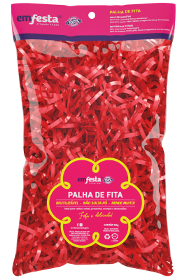 Palha de Fita Vermelho Intenso